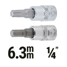 Skrūvgriežu uzgaļi muciņās 6.3 mm (1/4