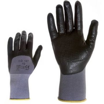 12711 11 izm. Neilona darba cimdi ar gumijas pārkl.