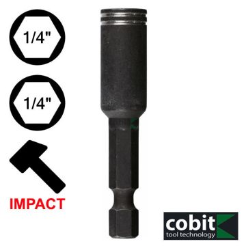 10124 Cobit 1/4 6.3x54mm triecienadapteris ar riņķi melns