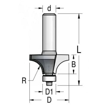 Frēze radiusa  R6.3 D6 ar gultni