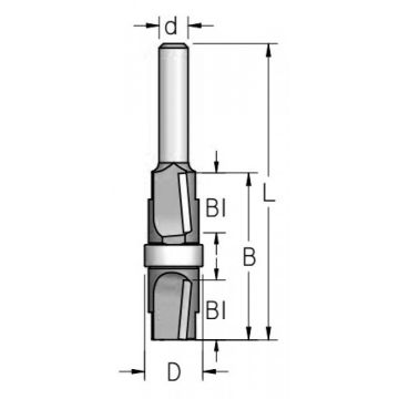 Divvirzienu frēze laminātam ar gultni 12,7x35x13x65x8