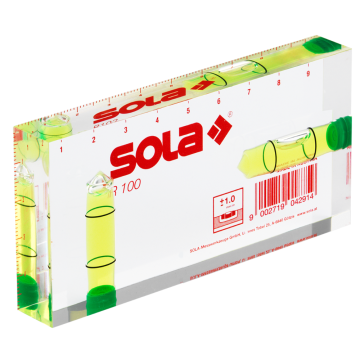 Akrila līmeņrādis Sola ar logo 100x50x15mm