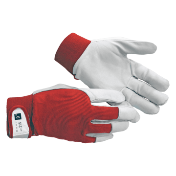 Darba cimdi ar klipsi aitas āda 11 izm. sarkani