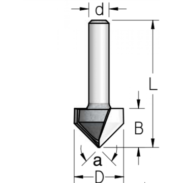 Frēze V-veida  90° D9.5 B11 d8