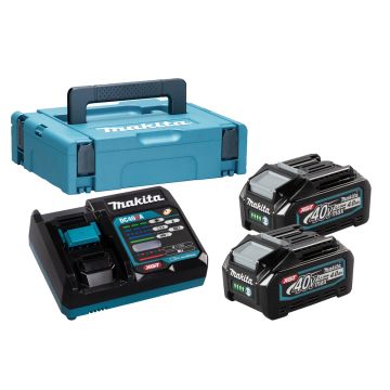 191J97-1 XGT powerpack, 2x4Ah akumulatori un ātrais lādētājs, Makpac (BL4040x2+DC40RA+Makpac)