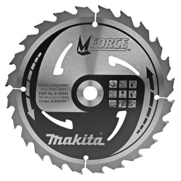 T.C.T. Zāģripa kokam 190X2X15.88mm 15° T24 M-FORCE