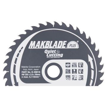 T.C.T. Zāģripa kokam 250X2.8X30mm 20° T40 MAKBLADE PLUS
