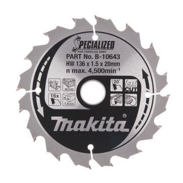 T.C.T. Zāģripa kokam 136X1.5X20mm 20° T16 SPECIALIZED akumulatora ripzāģiem