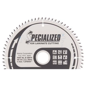 T.C.T. Zāģripa laminātam 216X2.5X30mm 5° T72 SPECIALIZED priekš lamināta