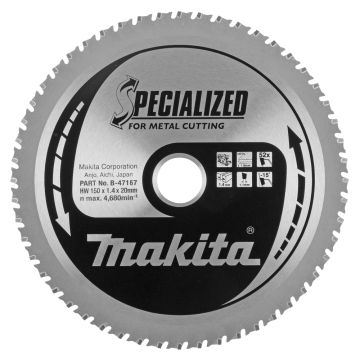 T.C.T. Zāģripa plānām metāla loksnēm 150X1.4X20mm -15° T52 SPECIALIZED metāla griešanai