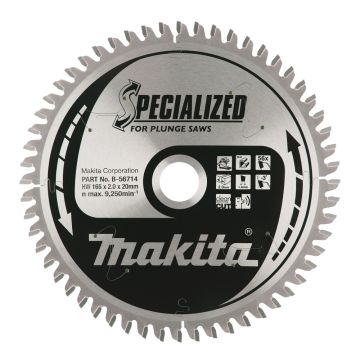 T.C.T. Zāģripa alumīnijam 165X2X20mm -3° T56 SPECIALIZED iegremdējamiem zāģiem