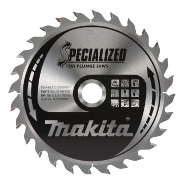 T.C.T. Zāģripa kokam 165X2X20mm 15° T28 SPECIALIZED iegremdējamiem zāģiem
