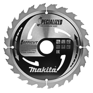 T.C.T. Zāģripa kokam 190X1.45X30mm 23° T24 EFFICUT