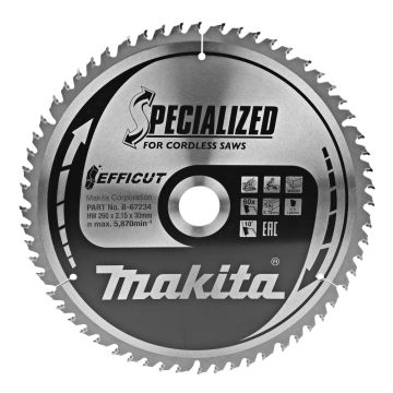 T.C.T. Zāģripa kokam 260X2.15X30mm 10° T60 EFFICUT
