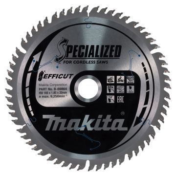 T.C.T. Zāģripa kokam 165X1.85X20mm 10° T60 EFFICUT