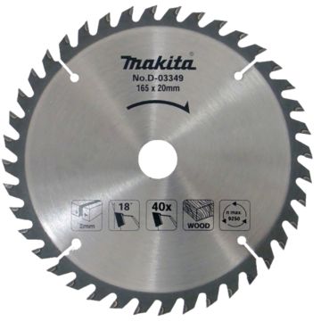T.C.T. Zāģripa kokam 165X2X20mm 18 grādi T40 Standard kokam