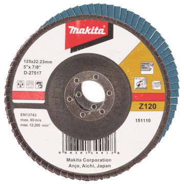 Lameļu slīpdisks 125mm K120 Metālam, INOX un krāsainie metāli