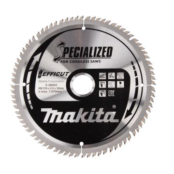 E-08894 T.C.T. Zāģripa kokam 216X30X2,0MM, Z-80 EFFICUT