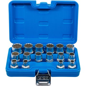 Muciņu komplekts 12-kanšu | 1/2" savienojums | 8 - 24 mm | 16 gab.
