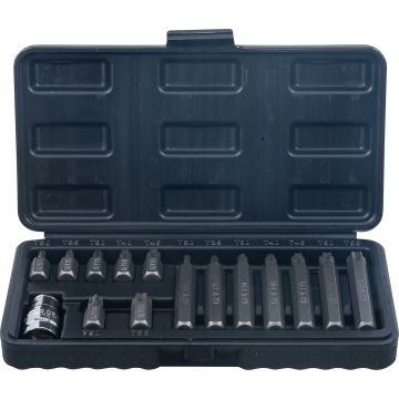 Skrūvgriežu uzgaļu komplekts ar Torx | 3/8 Stiprinājums | 15 gab.