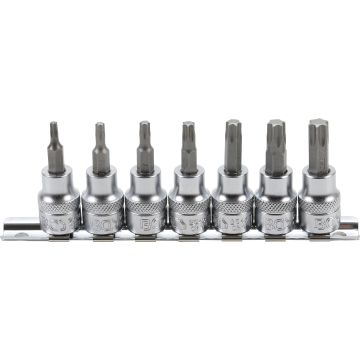 Skrūvgriežu uzgaļu muciņu komplekts | 3/8" Stiprinājums | T15-T50 Uzgaļi (Torx) | 7 gab.