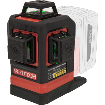036.3DG Futech MC3D 18V MAX lāzers ar zaļo staru