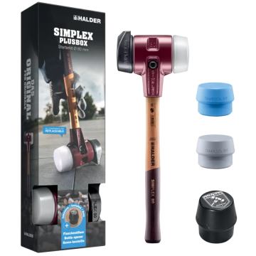 HALDER SIMPLEX Plus kārbas sākuma komplekts SIMPLEX āmurs ar mīkstu virsmu D80