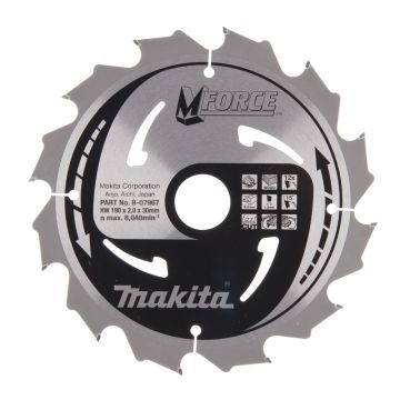 T.C.T. Zāģripa kokam 190X2X30mm 15° T12 M-FORCE