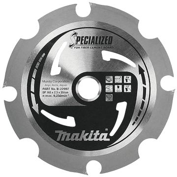 T.C.T. Zāģripa fibro cementa plāksnēm 165X2.3X20mm 12° T4 SPECIALIZED fibro cementa plāksnēm