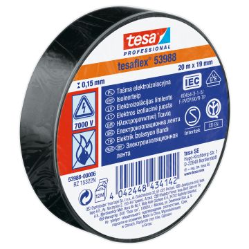 Izolācijas lente 19mm x 20m tesa melna