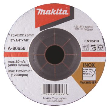 Slīpripa 125X6  Inox/tērāuds, A60T-BF