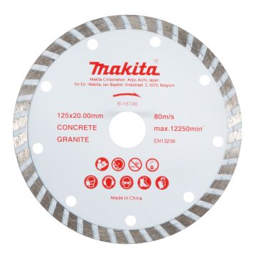 B-16748 Dimanta griezripa ar segmentiem 125x20mm Betonam/Akmenim