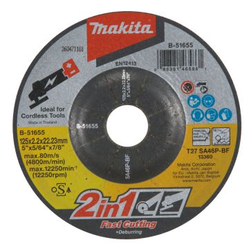 Abrazīvais griešanas disks 125 x 2.2 mm Makita, Metālam