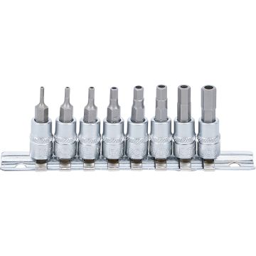 Skrūvgriežu uzgaļu muciņu komplekts | 1/4" Stiprinājums | 2-7 mm Uzgaļi ar caurumu | 8 gab.